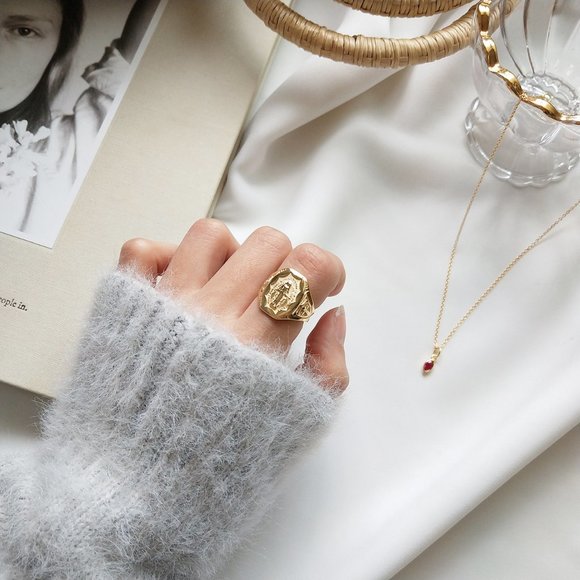 18K Gold plated Rosary Christian Catholic Ring - Picture 3 of 8